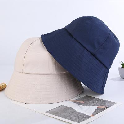 China Autumn and winter twill new solid color dome men's and women's youth soft Japanese bucket hat for female for sale