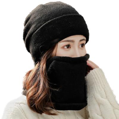 China COMMON Hats Winter Recycling Plush Thickened Hearing Protection Women's Scarf Woolen Hat Sets Wool Hat for sale