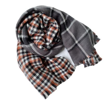 China Japan and South Korea fashion soft wholesale cashmere plaid wool fashion pungent pure scarf long for sale