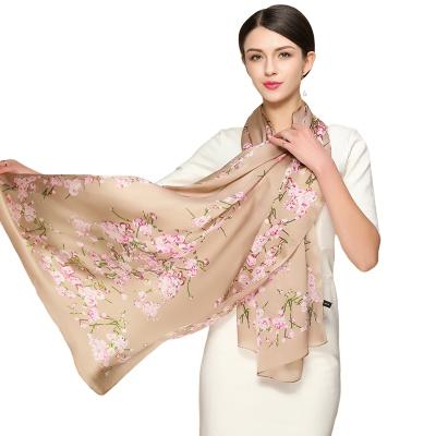 China New Popular Silk Satin 9mm Shawls Silk Georgette Scarf Autumn And Winter Fashion Scarf Soft Smooth Feeling Shawl for sale