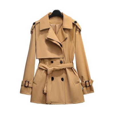 China 2021 Autumn Winter Women Double Breasted Shawl Service Collar Ditch Plus Size Solid Color Ditch Coat for sale