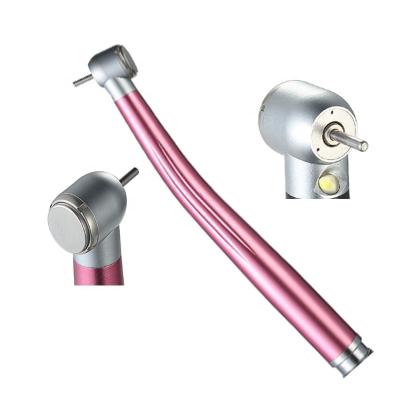 China 3 jet and 3 LED Water Jet Dental High Speed ​​Handpiece Pink Handle Led 2 Hole Handpiece High Speed ​​For Dental for sale