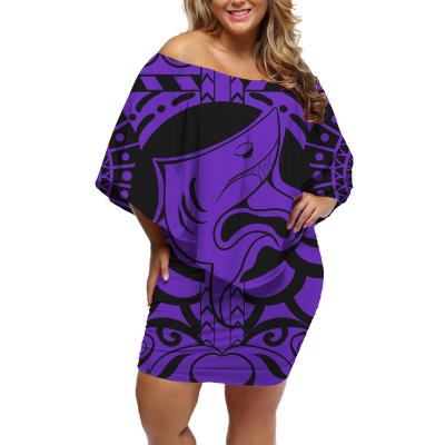 China Customization Viable Purple Ladies Chart Dropshipping Design Pattern Club Dresses Bodycon Shorts Off Shoulder Maxi Dress Wholesale for sale