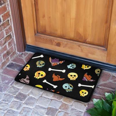 China Wholesale On Demand Halloween Decor Front Door Kitchen Doormat Print Custom Washable Party Happy Home Decor Covers And Upholster 2021 Designs for sale