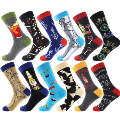 China Viable color drinks cup model in tube men socks Calcetines Divertidos personality men and women cotton wholesale fashionable socks for sale