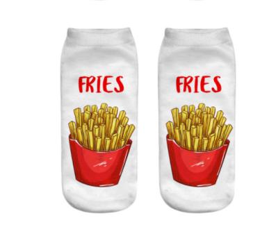 China Viable Hot Selling Ice Printing Girl Soft Stocking Socks Spring Burger Fries Series 3D Printing Socks Kids Slouch Socks for sale