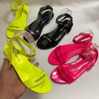 China High Quality Slides Sandalias Mujer Jelly Sandals Outdoor Beach Pu Jelly Woman Slippers Flat Shoes Summer Hot Selling 2021 Fashion Trend for sale