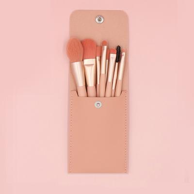 China 8 Pcs Custom Synthetic Smudge Mini Make Brush Brushes Kit Custom Logo Eye Face Makeup Brush Travel Set With Bag for sale