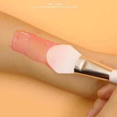 China Short Handle Short Handle White Mini Facial Mask Brush Smear Type Portable Silicone Makeup Brushes Beauty Tool for sale