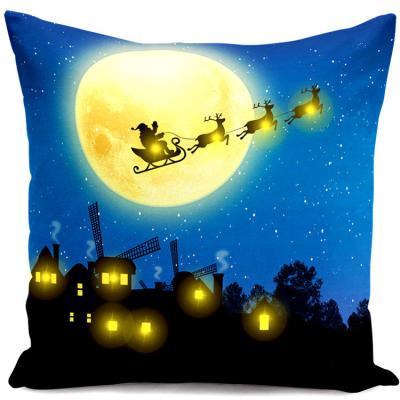 China Creative Printing Living Room Sofa Christmas Pillow Cover LED Color Light Sofa Pillow Cushion Pillowcases for sale