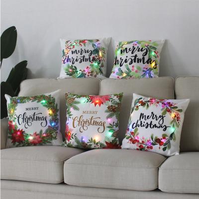 China LED Light Color LED Light Glow Cushion and Living Room Sofa Pillow Cushion Cover Pillow Cases Christmas Couch for sale