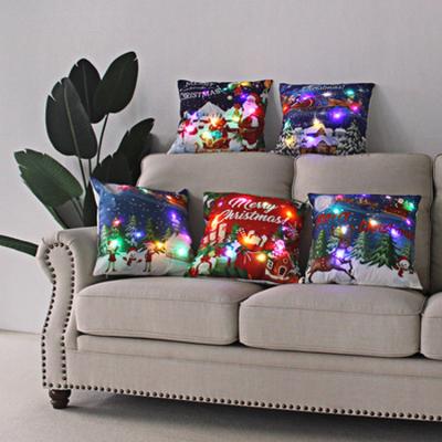 China LED Color Light Pillowcases Christmas 2021 New Christmas 2021 Light Color Light Couch Pillow Cushion And Living Room Sofa Pillow Cushion Cover for sale