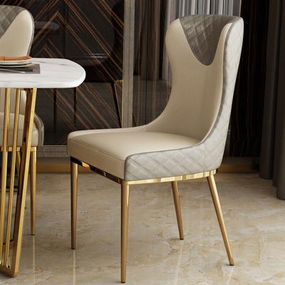 China Stainless Steel Adjustable Luxury Modern Legs PU Leather Dining Chair (Other) For Hotel Restaurant Home Dining Room Furniture for sale