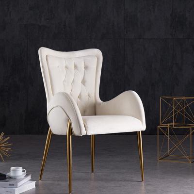 China (Other)Upholstered Adjustable Dining Chair Design Gold Stainless Steel Living Room Leisure Leather Fabric Chairs Furniture for sale