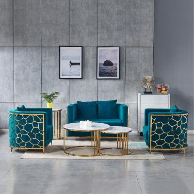 China (Other) Stainless Steel Frame Adjustable Luxury Living Room Sofa Sets Fabric Velvet Single Seat Sofa Chair Furniture for sale