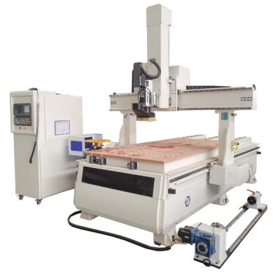 China Advertising Company 5 Axis CNC Router Woodworking CNC Rotary Router For Engraving Cutting Wood for sale