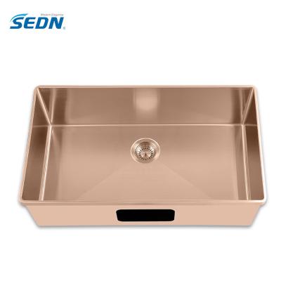 China High Quality Faucetless With Strainer 304 Stainless Steel Undermount Kitchen Sinks for sale