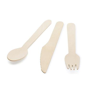 China Disposable Wooden Cutlery Set Package In Bag Eco Cutlery Making Premium Disposable Wooden Cutlery Set for sale