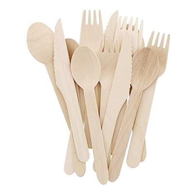 China Disposable Restaurant Supplies Eco Lunch Box Cutlery Russian Wooden Cutlery for sale