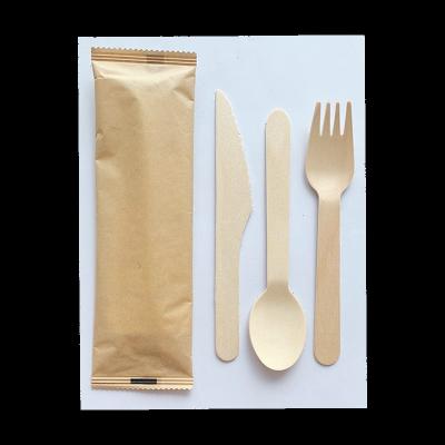 China Disposable Wooden Cutlery Set Wooden Spoon Wooden Fork Wooden Knife for sale