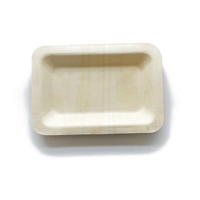 China Tray Round Shape Wooden 26.5x21.5x2cm Disposable Traditional 600pcs/ctn for sale