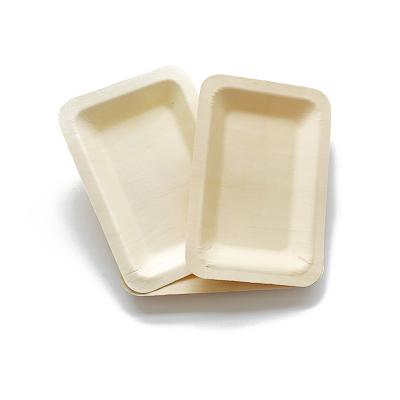 China Round Shape Wooden Tray 20x12.5x2cm Disposable Traditional 1200pcs/ctn for sale