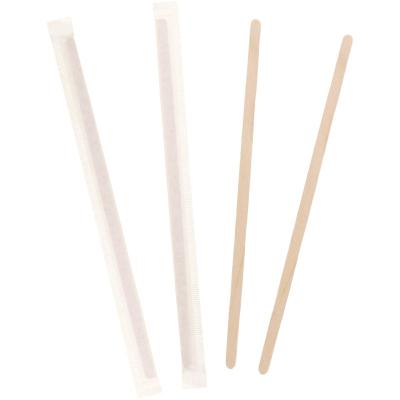 China Birch wood wrapped coffee stirrer viable individual 178*6*1.3mm for sale