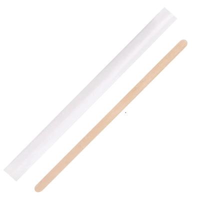 China Birch wood wrapped coffee stirrer viable individual 140*6*1.3mm for sale