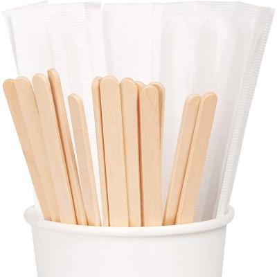 China Birch wood wrapped coffee stirrer viable individual 110*5*1.3mm for sale