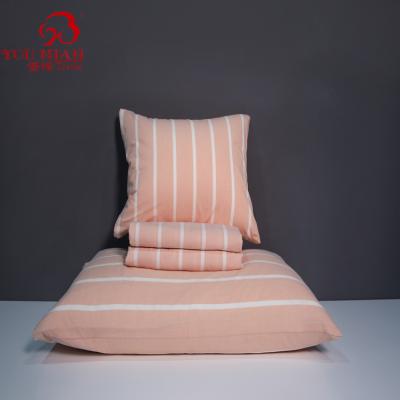 China Wholesale Disposable Normal Standard Standard Satin Stripe Hotel Bedding Set for sale