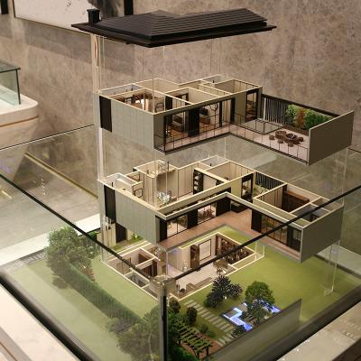 China 1/25 modern miniature architectural interior 3d model house model for sale from China with LED light effect for sale