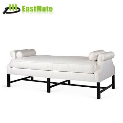 China Contemporary Hotel Furniture Bedroom Upholstered Bed End Bolster Solid Wood Bench for sale