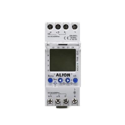 China ALION AHC617 85~265VAC LCD 4 Channels Programmable Time Switch, AHC617 DIN Rail Digital Time Switch for sale