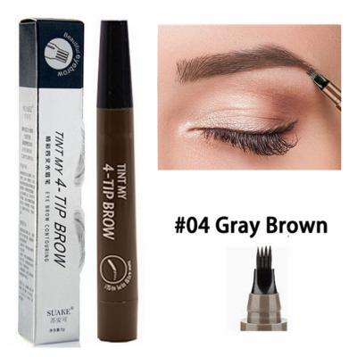 China 5Colors Brown 4 Fork Tip Eyebrow Tattoo Pencil Long Lasting Liquid Eyebrow Pen Waterproof Eyebrow Makeup Cosmetic Beauty TSLM1 for sale