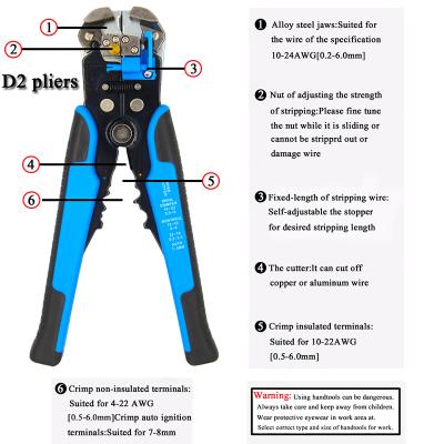 China Multi-Function Automatic Wire Pliers Stripping Cutter Crimping Peeler Forceps Cable Tools Pliers Wire Stripper for sale