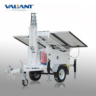 China Industrial Portable Solar Trailer with 30ft Telescopic Mast for Outdoor for sale