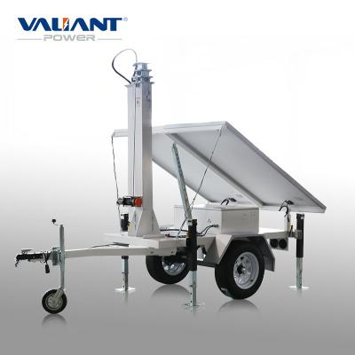 China Industrial Solar Power Trailer System With 30 Ft Mast Telescopic Pole for sale