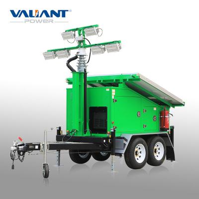 China Small portable parking lot mobile solar trailer outdoor construction site led flood light for sale