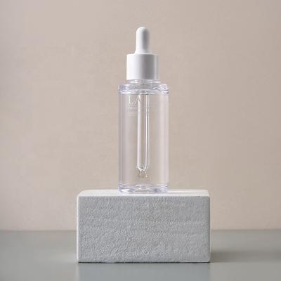 China Cosmetic Luxury Transparent Thick Wall Packaging Plastic Essence Bottle With Dropper for sale