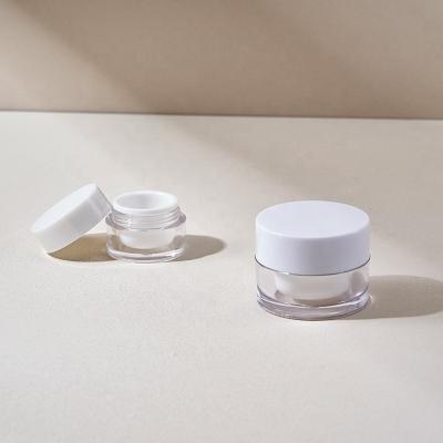 China Cosmetic Customizable Empty Clear Cream Jar Bottle Cosmetic Plastic AS Bottle With White Screw Cap for sale