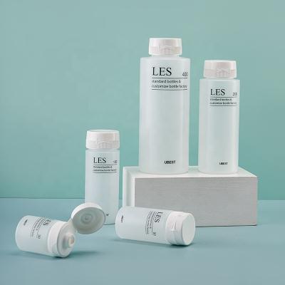 China New Design Cosmetic Japanese Style Luxury PE Bottle For Toner And Lotion Plastic Bottle With White Cap for sale