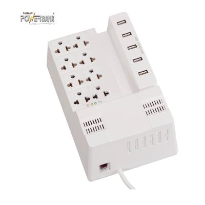 China Automatic Voltage Regulator AVR Reguladores de Voltaje 1200VA 600W Extension Cord With 5 USB Charger PC AVR for sale