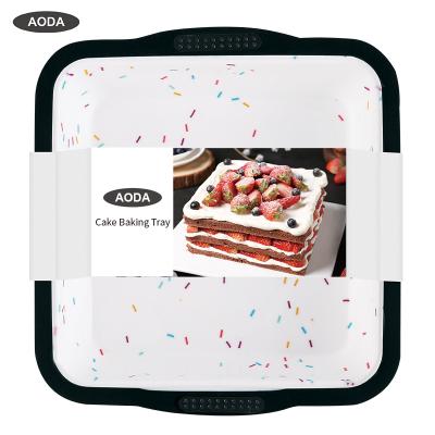 China Kitchen Sustainable Selling Square Silicone Cake Top Amazon Chiffon Mold Chef Baking Pan For Oven for sale