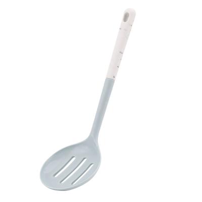 China Viable Wholesale Practical Kitchen Utensils Multifunctional Nylon Handle Food Skimmer Sieve Sieve Silicon Spoon for sale