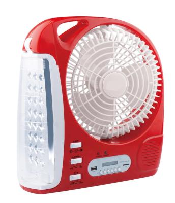 China Mini FM radio fan rechargeable battery with night light fm fan emergency led radio fan for sale