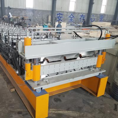 China Building Material Shops Double Layer Metal Roofing Sheet Trapezium Profile Roll Forming Making Machine for sale