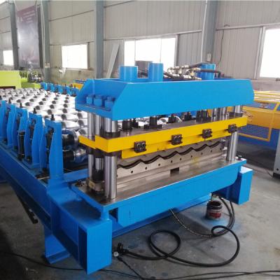 China Building material shops glazed roof tile sheet making roll forming machine cold alu zinc panel roofing machine for sale