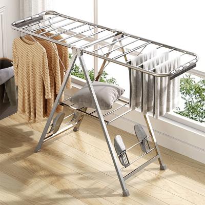 China Multifunctional Rack Stainless Steel Clothes Drying Racks Folding Cloth Dryer Hanger Rack Laundry Rack for sale