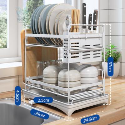 China Sustainable Utensil Knife Rack Dish Drainer and Cutting Board Rack Stainless Steel Dish Drying Rack for sale