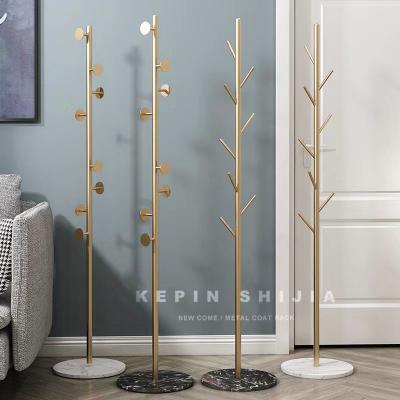 China Luxury Entryway Rustic Free Standing Portable Hall Tree Stand Gold Hat and Coat Hanging Rack For Hallway for sale